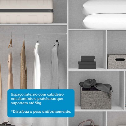 Guarda-Roupa Casal Athena 2 Portas 3 Gavetas com Espelho 100% Mdf Branco - Acp Móveis
