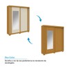 Guarda-Roupa Casal Athena 2 Portas 3 Gavetas com Espelho 100% Mdf Flex Cinamomo/Off White - Acp Móveis