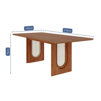 Mesa de Madeira Valentina 210 Cm Cinamomo - Cimol