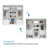 Guarda-Roupa Casal Eliza 6 Portas Ripadas 6 Gavetas 100% Mdf Flex Branco/Cinamomo - Acp Móveis