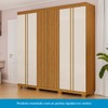 Guarda-Roupa Casal Eliza 6 Portas Ripadas 6 Gavetas 100% Mdf Flex Cinamomo/Off White - Acp Móveis