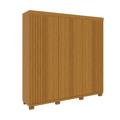 Guarda-Roupa Casal Eliza 6 Portas Ripadas 6 Gavetas 100% Mdf Flex Cinamomo - Acp Móveis