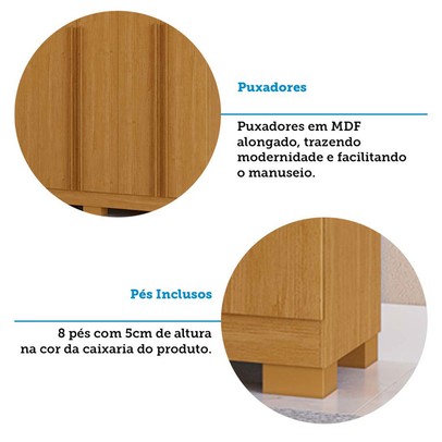 Guarda-Roupa Casal Stella 8 Portas 4 Gavetas 100% Mdf Cinamomo - Acp Móveis