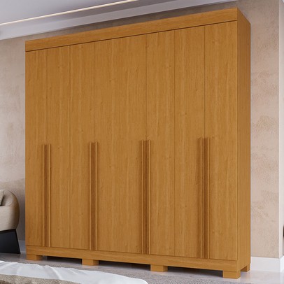 Guarda-Roupa Casal Stella 8 Portas 4 Gavetas 100% Mdf Cinamomo - Acp Móveis