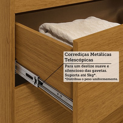 Guarda-Roupa Casal Stella 8 Portas 4 Gavetas 100% Mdf Cinamomo - Acp Móveis
