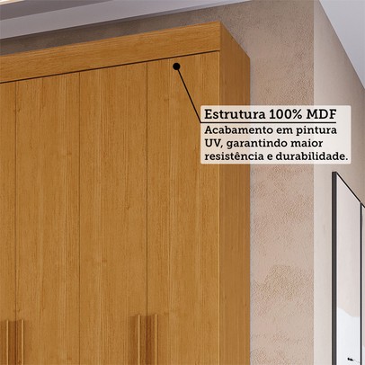 Guarda-Roupa Casal Stella 8 Portas 4 Gavetas 100% Mdf Cinamomo - Acp Móveis