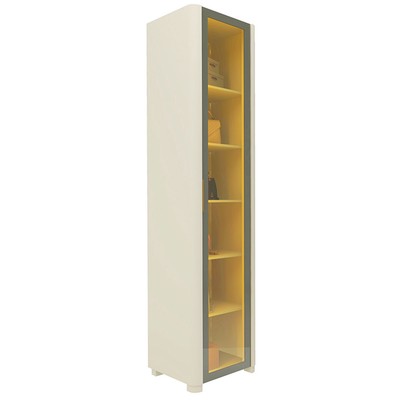 Guarda-Roupa Modulado Innova 1 Porta com Vidro e Led 100% Mdf Off White - Gelius