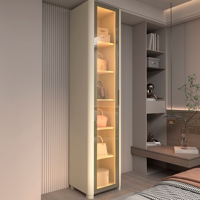 Guarda-Roupa Modulado Innova 1 Porta com Vidro e Led 100% Mdf Off White - Gelius