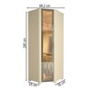 Guarda-Roupa Modulado de Canto Innova 1 Porta com Vidro e Led 100% Mdf Off White - Gelius