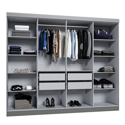 Guarda-Roupa Casal German 8 Portas 4 Gavetas Onix - Maxel