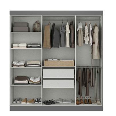 Guarda-Roupa Casal German 6 Portas 2 Gavetas com Espelho Onix - Maxel