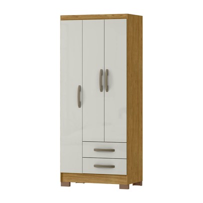 Guarda-Roupa Solteiro Santiago 3 Portas Marrocos/Off White - Mx Móveis