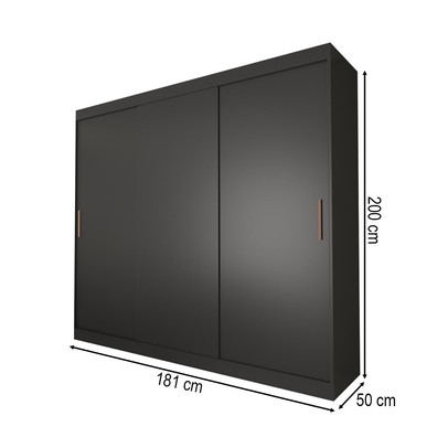 Guarda-Roupa Casal Columbia 3 Portas 2 Gavetas 100% Mdf Preto - Panorama Móveis