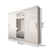 Guarda-Roupa Casal Columbia 3 Portas 2 Gavetas com Espelho 100% Mdf Branco - Panorama Móveis