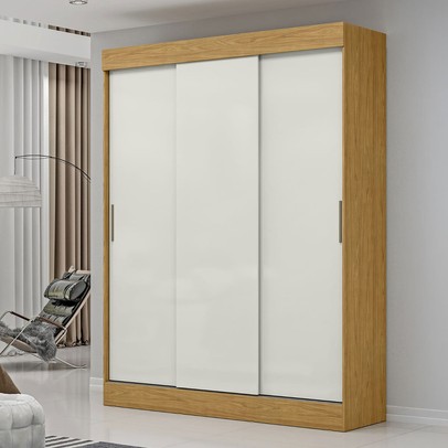 Guarda-Roupa Casal Sirius 3 Portas 2 Gavetas Marrocos/Off White - Mx Móveis