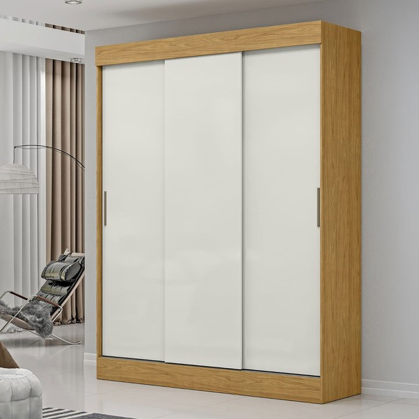 Guarda-Roupa Casal Sirius 3 Portas 2 Gavetas Marrocos/Off White - Mx Móveis