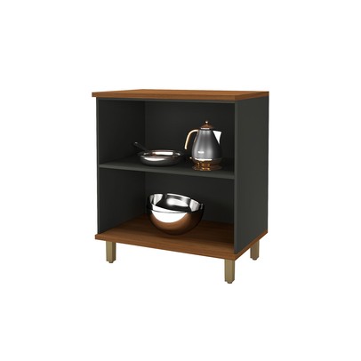 Balcão de Cozinha 93 Cm Munique 2 Portas Freijó/Chumbo - Indékes