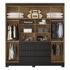 Guarda-Roupa Casal Cádis 4 Portas 6 Gavetas com Espelho Preto/Amêndola - Demóbile
