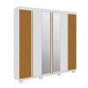 Guarda-Roupa Casal Eliza 6 Portas 6 Gavetas com Espelho 100% Mdf Branco/Cinamomo - Acp Móveis