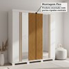 Guarda-Roupa Casal Eliza 6 Portas 6 Gavetas com Espelho 100% Mdf Branco/Cinamomo - Acp Móveis