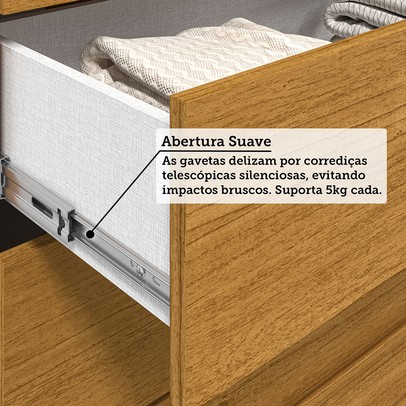 Guarda-Roupa Casal Eliza 6 Portas 6 Gavetas com Espelho 100% Mdf Cinamomo/Off White - Acp Móveis