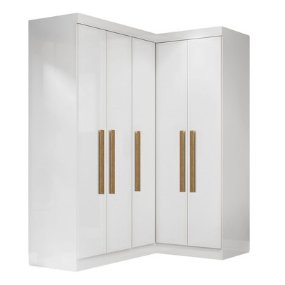 Guarda-Roupa Solteiro Modulado German 5 Portas Branco - Maxel