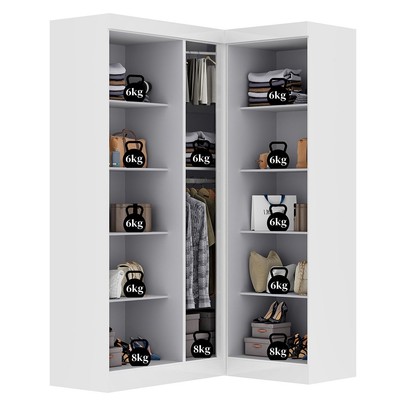 Guarda-Roupa Solteiro Modulado German 5 Portas Branco - Maxel