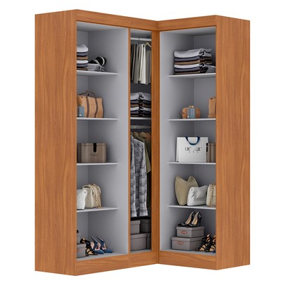 Guarda-Roupa Solteiro Modulado German 5 Portas Cinamomo/Off White - Maxel