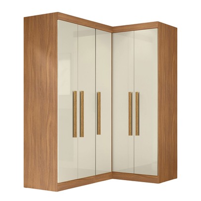 Guarda-Roupa Solteiro Modulado German 5 Portas Cinamomo/Off White - Maxel