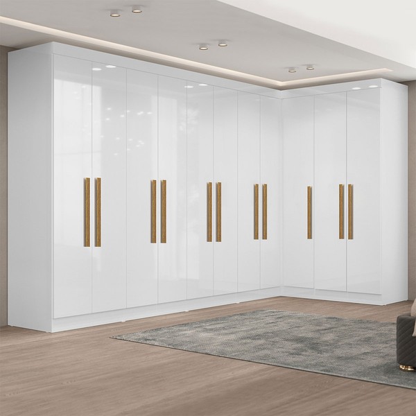 Guarda-Roupa Modulado German 11 Portas 4 Gavetas Branco - Maxel