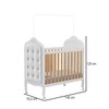 Berço Elô Minicama 3 em 1 com Capitonê 100% Mdf Branco Brilho/Amêndoa/Corino Branco - Móveis Peroba