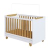 Berço Zuri Minicama 4 em 1 Americano 100% Mdf Branco Brilho/Amêndoa - Móveis Peroba
