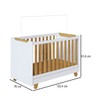 Berço Zuri Minicama 4 em 1 Americano 100% Mdf Branco Brilho/Amêndoa - Móveis Peroba