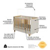 Berço Zuri Minicama 4 em 1 Americano 100% Mdf Off White/Amêndoa - Móveis Peroba