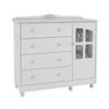 Cômoda Infantil Elô 1 Porta 4 Gavetas 100% Mdf 4463 Branco Brilho - Móveis Peroba