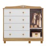 Cômoda Infantil Elô 1 Porta 4 Gavetas 100% Mdf Branco Brilho/Amêndoa - Móveis Peroba