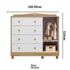 Cômoda Infantil Elô 1 Porta 4 Gavetas 100% Mdf Branco Brilho/Amêndoa - Móveis Peroba
