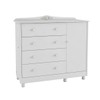 Cômoda Infantil Elô 1 Porta 4 Gavetas 100% Mdf Branco Brilho - Móveis Peroba