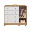 Cômoda Infantil Elô 1 Porta 4 Gavetas 100% Mdf Branco Brilho/Amêndoa - Móveis Peroba
