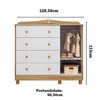 Cômoda Infantil Elô 1 Porta 4 Gavetas 100% Mdf Branco Brilho/Amêndoa - Móveis Peroba