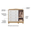 Cômoda Infantil Elô 1 Porta 4 Gavetas 100% Mdf Branco Brilho/Amêndoa - Móveis Peroba