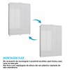 Guarda-Roupa Infantil Elô 4 Portas 4 Gavetas 100% Mdf Branco Brilho - Móveis Peroba