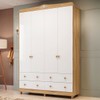 Guarda-Roupa Infantil Elô 4 Portas 4 Gavetas 100% Mdf Branco Brilho/Amêndoa - Móveis Peroba