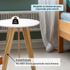 Mesa Infantil Retrô 54 Cm 100% Mdf Branco Brilho/Amêndoa - Móveis Peroba