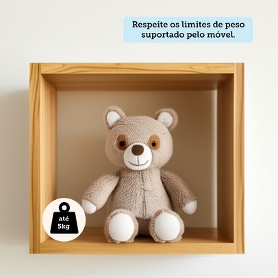 Nicho Organizador Decor 100% Mdf Amêndoa - Móveis Peroba