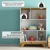 Nicho Organizador Retrô 5 Nichos 100% Mdf Branco Brilho/Amêndoa - Móveis Peroba