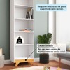Estante para Livros Retrô 4 Prateleiras 100% Mdf Branco Brilho/Amêndoa - Móveis Peroba