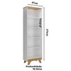 Estante para Livros Retrô 4 Prateleiras 100% Mdf Branco Brilho/Amêndoa - Móveis Peroba