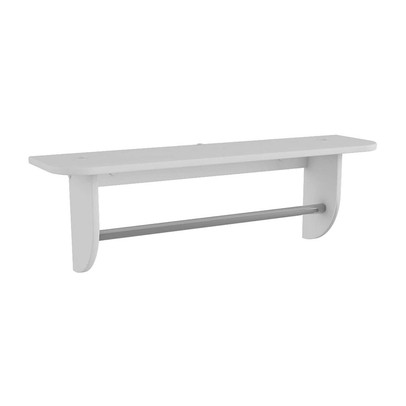 Prateleira com Cabideiro Decor 100% Mdf Branco Brilho - Móveis Peroba