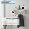 Prateleira com Cabideiro Decor 100% Mdf Branco Brilho - Móveis Peroba